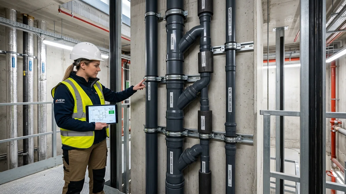 Instalación de bajantes comunitarios insonorizados en edificio residencial de Madrid