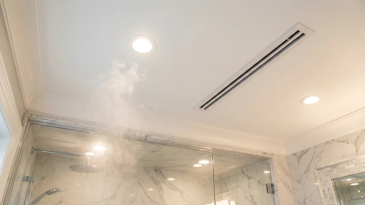 Techo de baño impecable pintado con pintura térmica anticondensación anti moho en Madrid